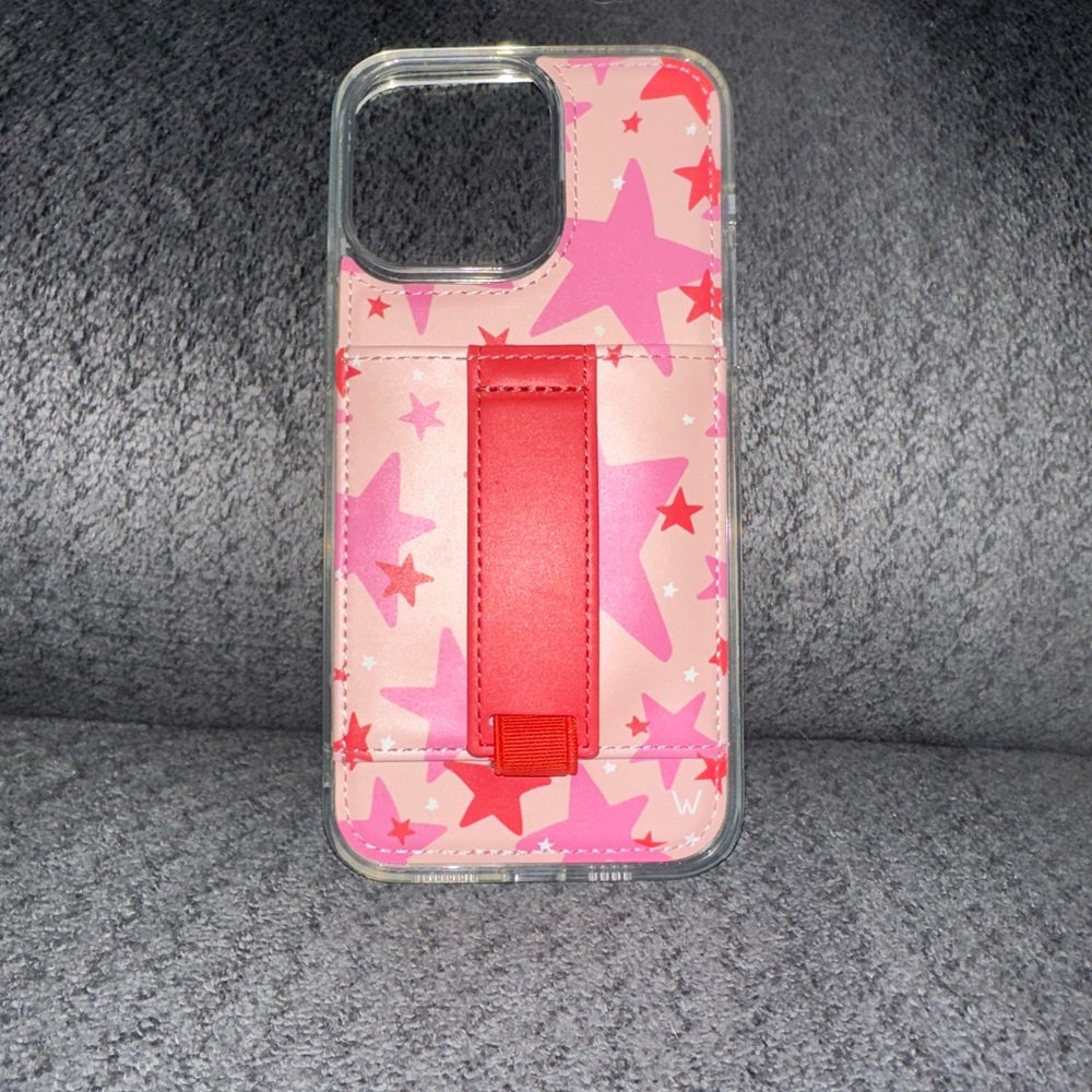 Red and Pink Floral iPhone 14 Pro Case with Stand